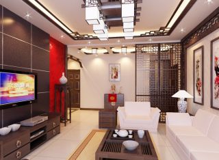 中式古典风格小户型客厅装修效果图片