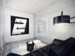 黑白现代简约小户型客厅装饰图片