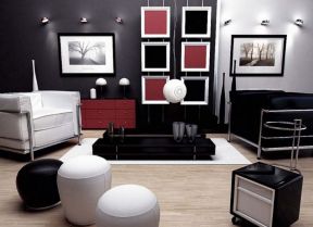 黑白现代简约客厅 客厅墙面装饰画