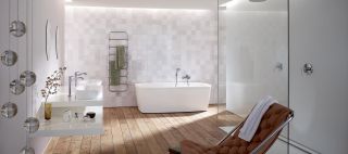 现代卫浴展厅墙面装饰装修效果图片
