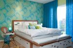 小户型卧室床头背景墙壁纸装修装饰效果图片
