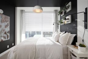 小户型卧室灰色墙面装修装饰效果图片