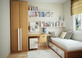 小户型卧室装饰 书柜设计效果图