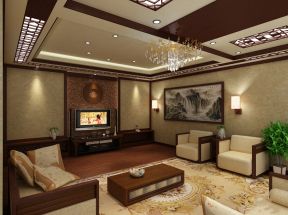 中式风格室内设计 客厅装饰山水画