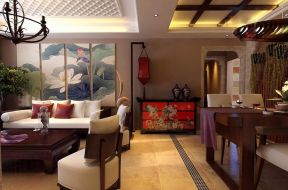中式风格室内设计 客厅墙面装饰画