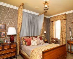 80平米小户型卧室 布艺窗帘装修效果图片