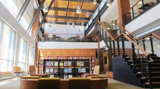 简约复式楼大型图书馆设计装修效果图