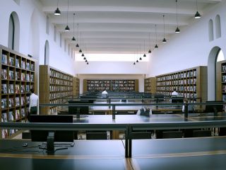 大型图书馆设计简约吊灯装修效果图片