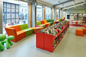 图书馆书架装修效果图案例现代风格