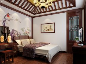 中式家居风水卧室布局装修设计效果图片