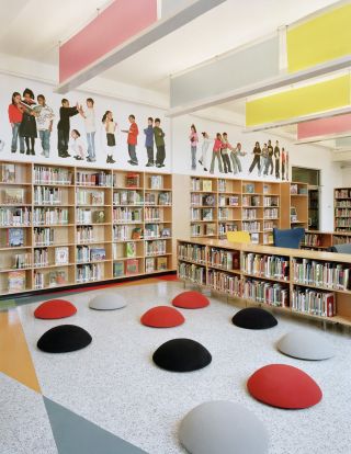 图书馆简约风格空间设计装修效果图片