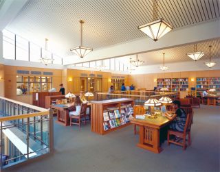 新中式风格图书馆装修效果图片