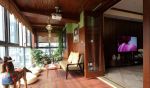 新东南亚风格客厅阳台木质吊顶效果图