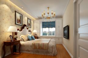 家装欧式卧室花藤壁纸装修效果图片