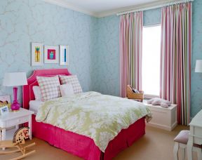 儿童房床头背景墙 室内装饰设计效果图