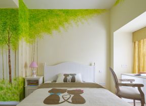 儿童房床头背景墙 墙面装饰装修效果图片