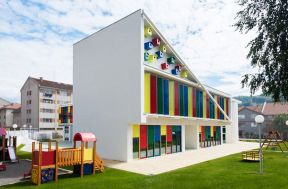 幼儿园外观效果图 现代建筑风格