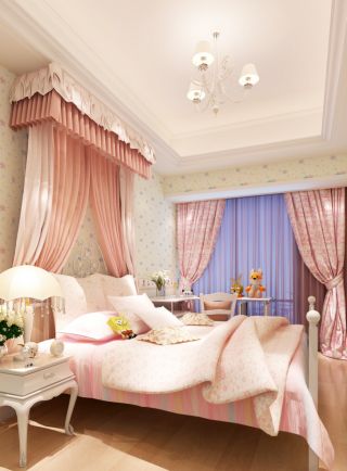 欧式女孩卧室设计窗帘效果图欣赏