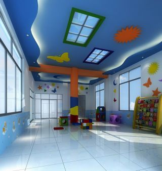地中海风格幼儿园大厅装修效果图