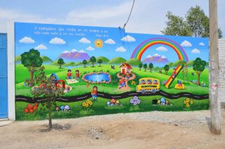 幼儿园外墙彩绘墙面装饰装修效果图片