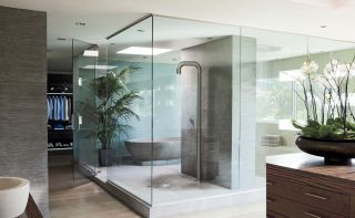 欧式卫浴展厅玻璃隔断装修效果图片