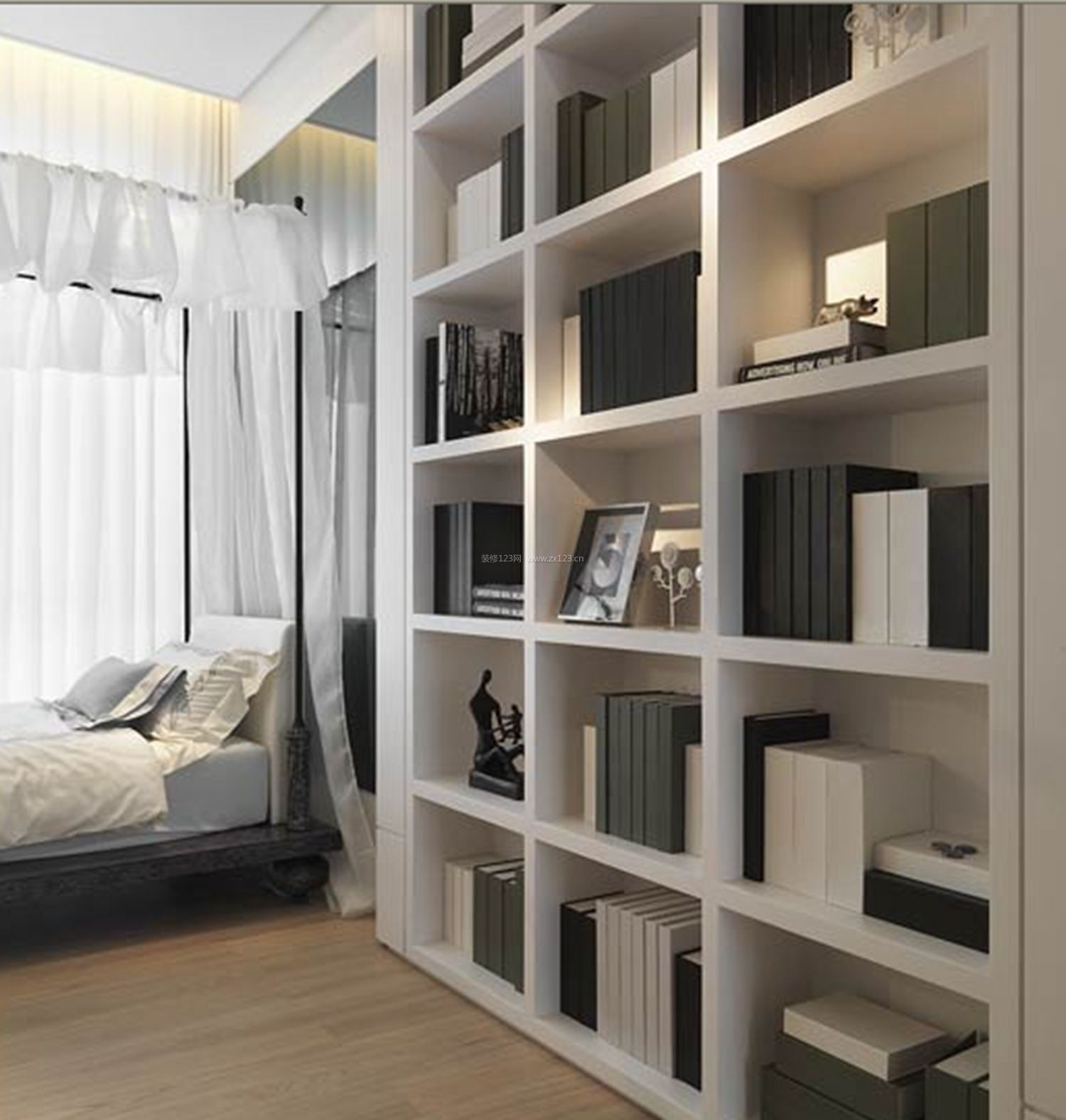 现代卧室双人床装修设计效果图片