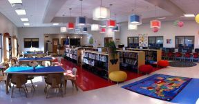 幼儿园装饰效果图 图书馆书架图片