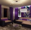 小户型精品客厅紫色墙面装修效果图片