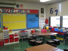 幼儿园室青色地砖装修效果图片