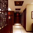 118平三居室现代简约中式风格客厅走廊装修效果图片