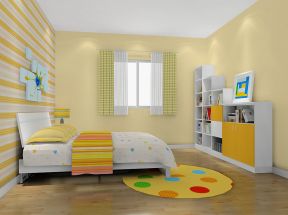 儿童房卧室 条纹壁纸装修效果图片