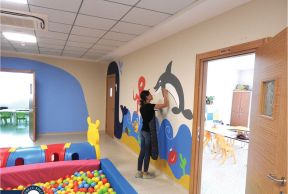 幼儿园装修设计效果图 墙绘图片
