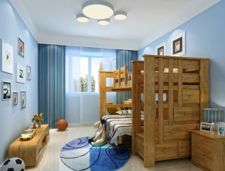 现代大儿童房木床装修效果图片