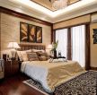 中式家装15平方卧室落地窗装修效果图片