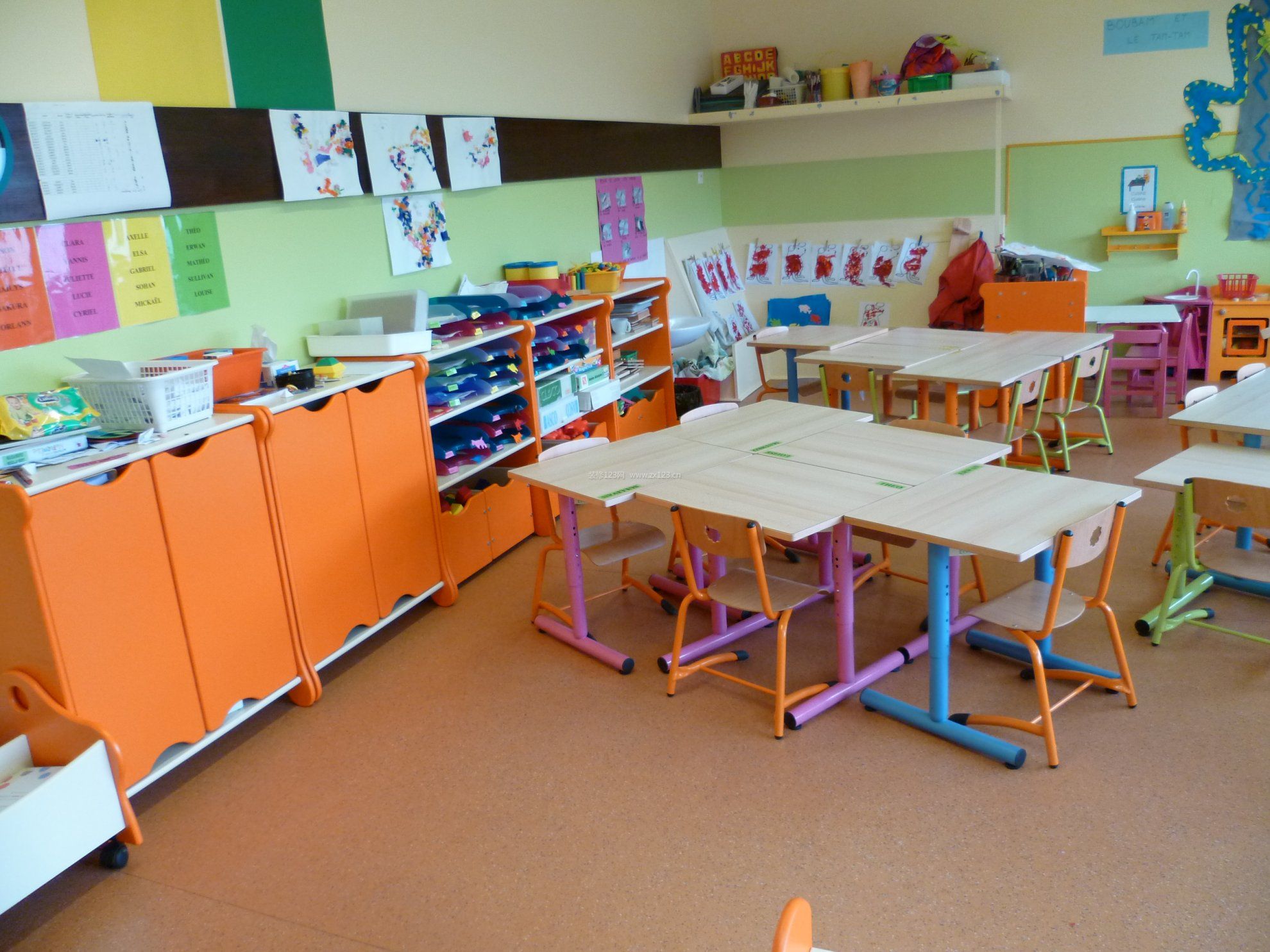 现代田园风格设计幼儿园室内装修效果图 