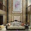 140平米欧式客厅沙发背景墙瓷砖壁画效果图