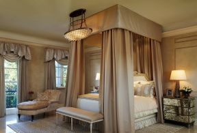纯美地中海卧室床缦装修效果图片