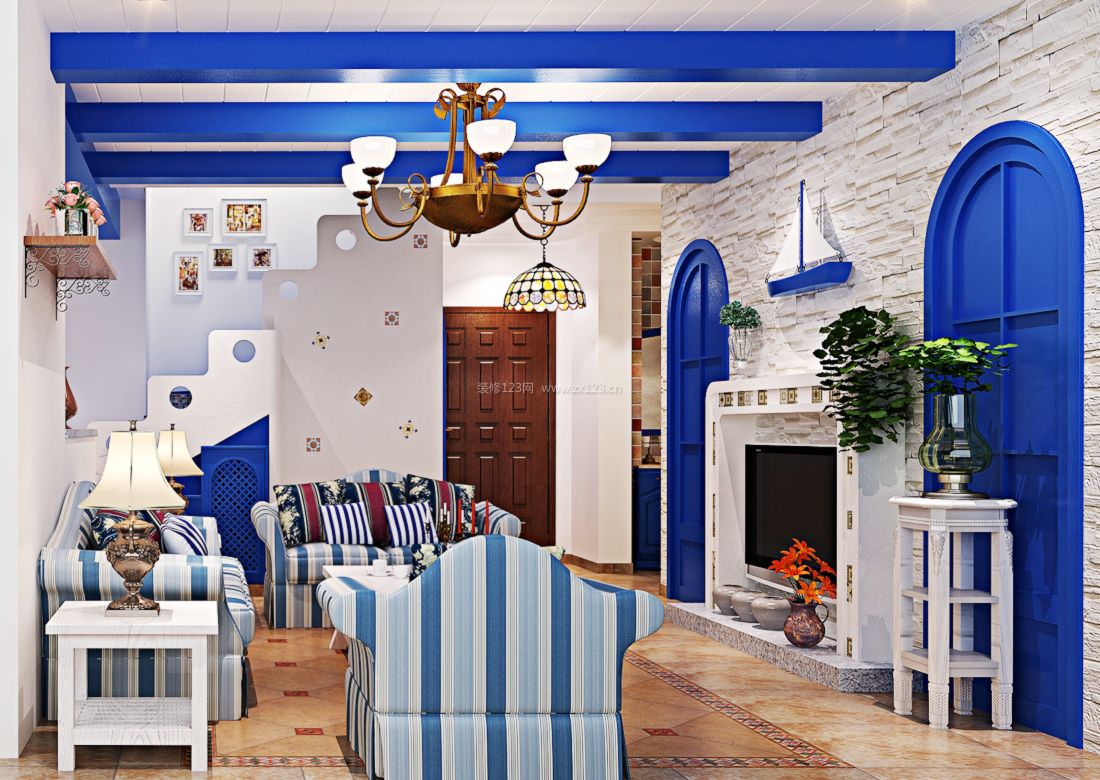 纯美地中海家装客厅设计装修效果图片