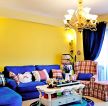 纯美地中海客厅黄色墙面装修效果图片