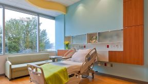 2023医院单人病房床头背景墙装修效果图片