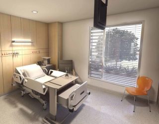 医院单人病房装修设计效果图片