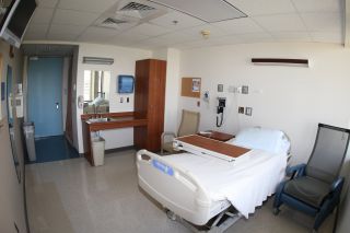 医院单人病房卧室室内背景图片
