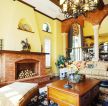 地中海风情别墅客厅木质茶几装修效果图欣赏