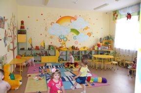特色幼儿园装修效果图 幼儿园墙体彩绘图片