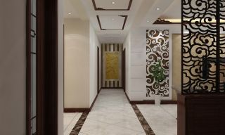 中式风格客厅走廊装修设计效果图