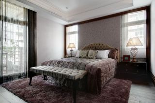 中式古典风格家居卧室地毯装修实景图