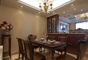 古典欧式风格家装客厅和餐厅用吧台隔断效果图