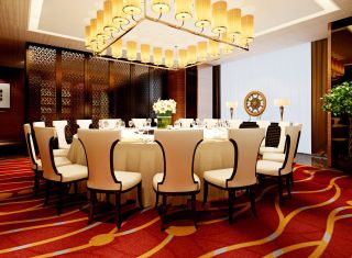 现代中式风格酒店餐厅装修效果图片