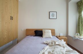 日式卧室 布艺窗帘装修效果图片