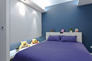 现代简约儿童房蓝色墙面装修效果图片